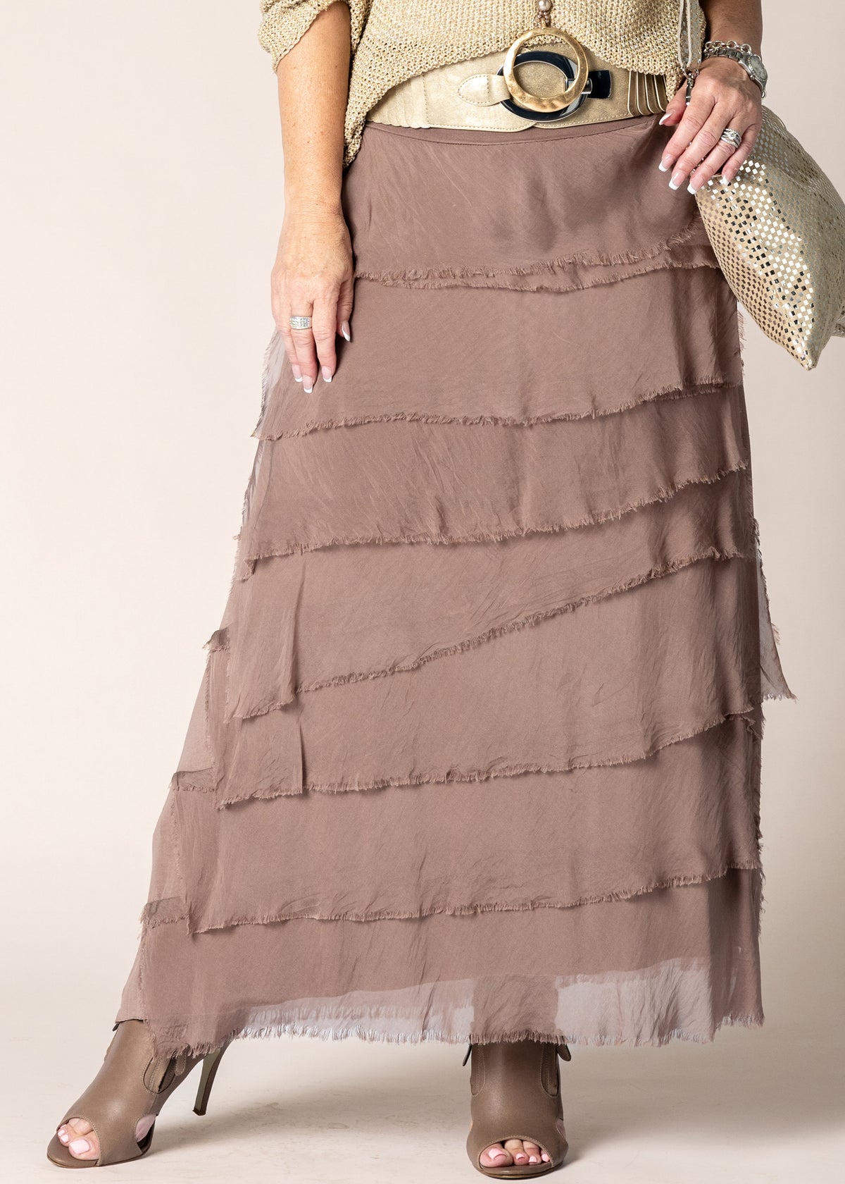 Fifi Silk Skirt in Milk Chocolate