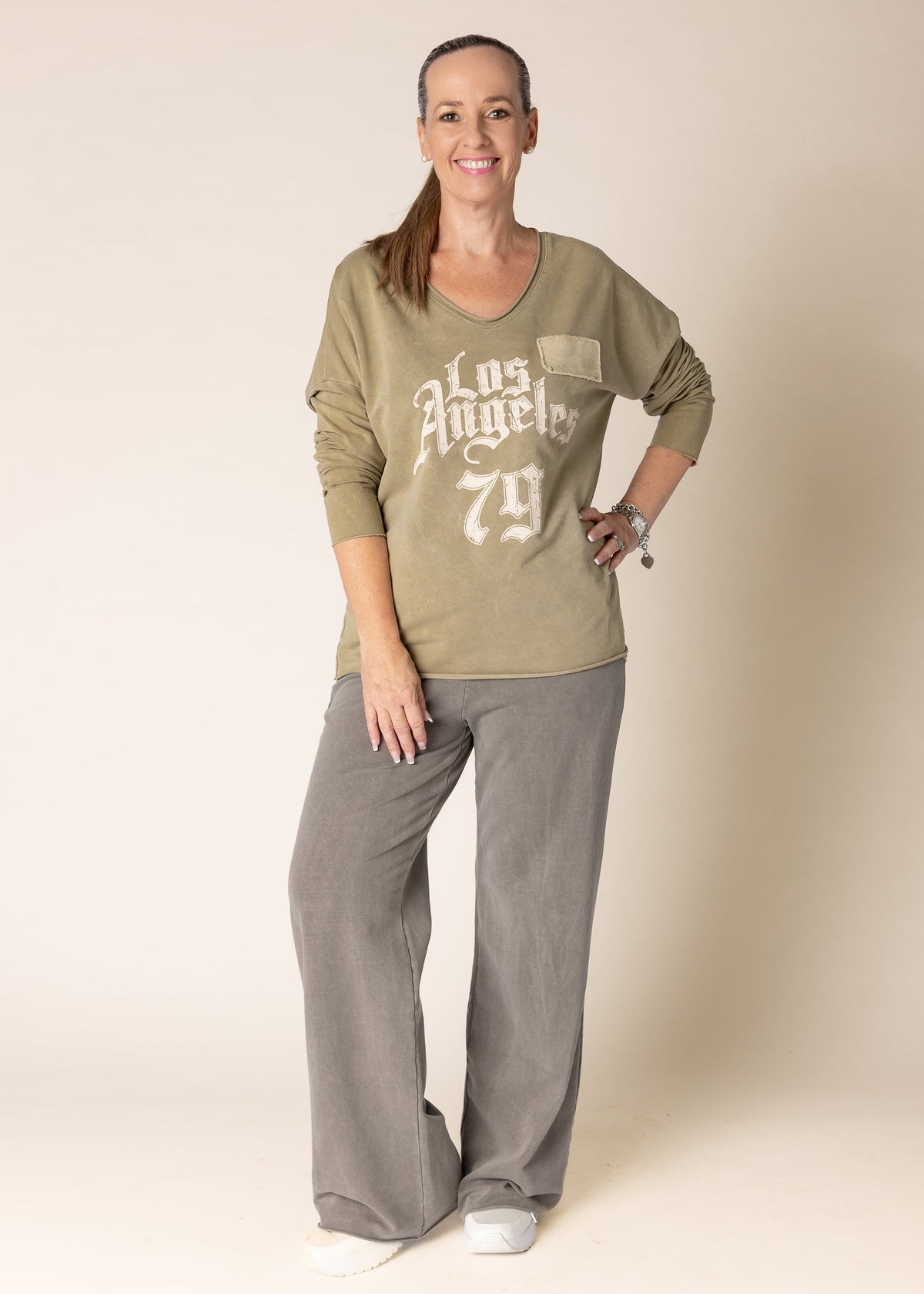 Lilia Top in Green Olive