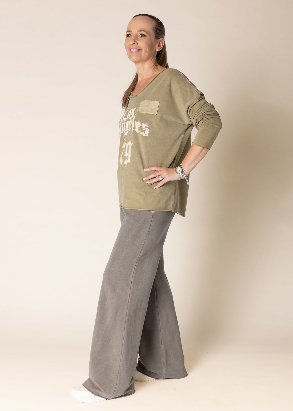 Lilia Top in Green Olive