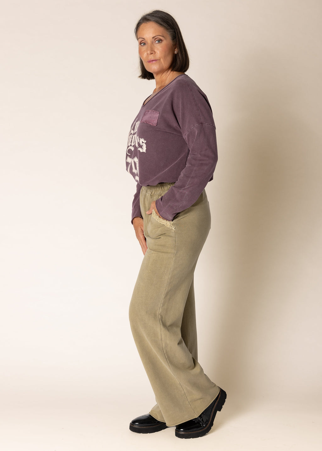 Phebe Pants in Green Olive