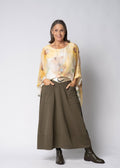 Olivine Silk Top in Lucca Lemon