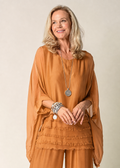 Amulet Silk Top in Burnt Toffee