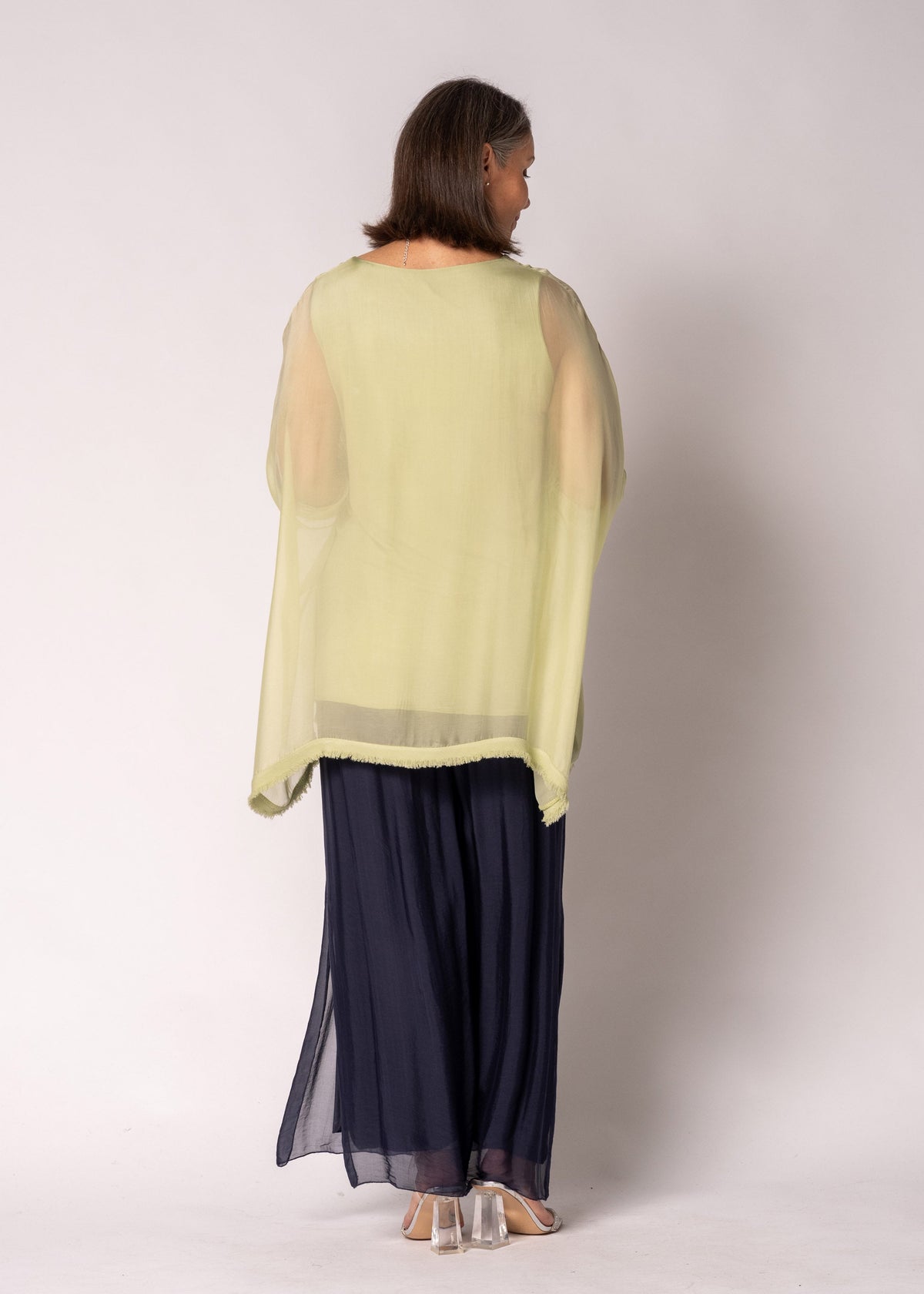 Amulet Silk Top in Lily Green