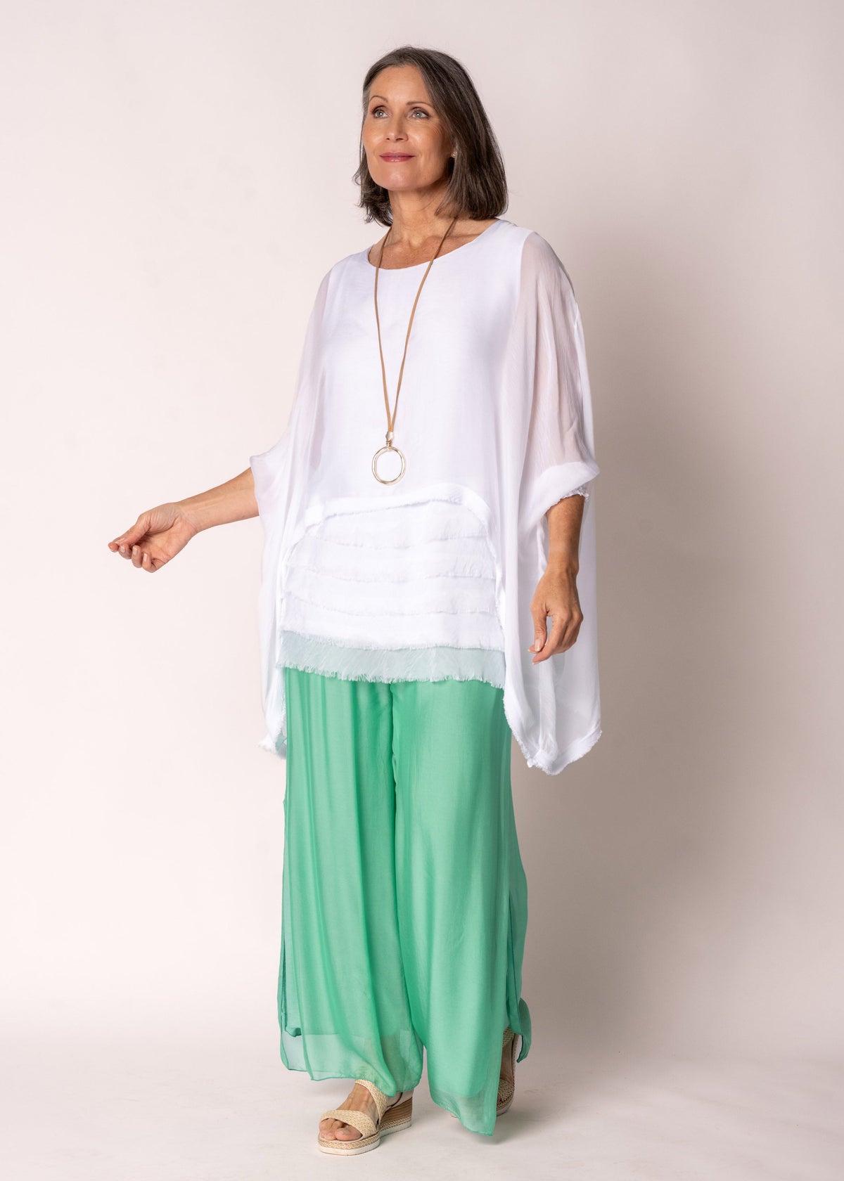 Amulet Silk Top in White