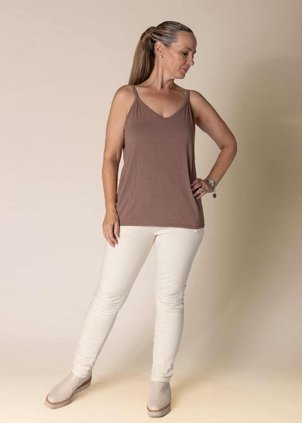 Demetria Singlet in Milk Chocolate