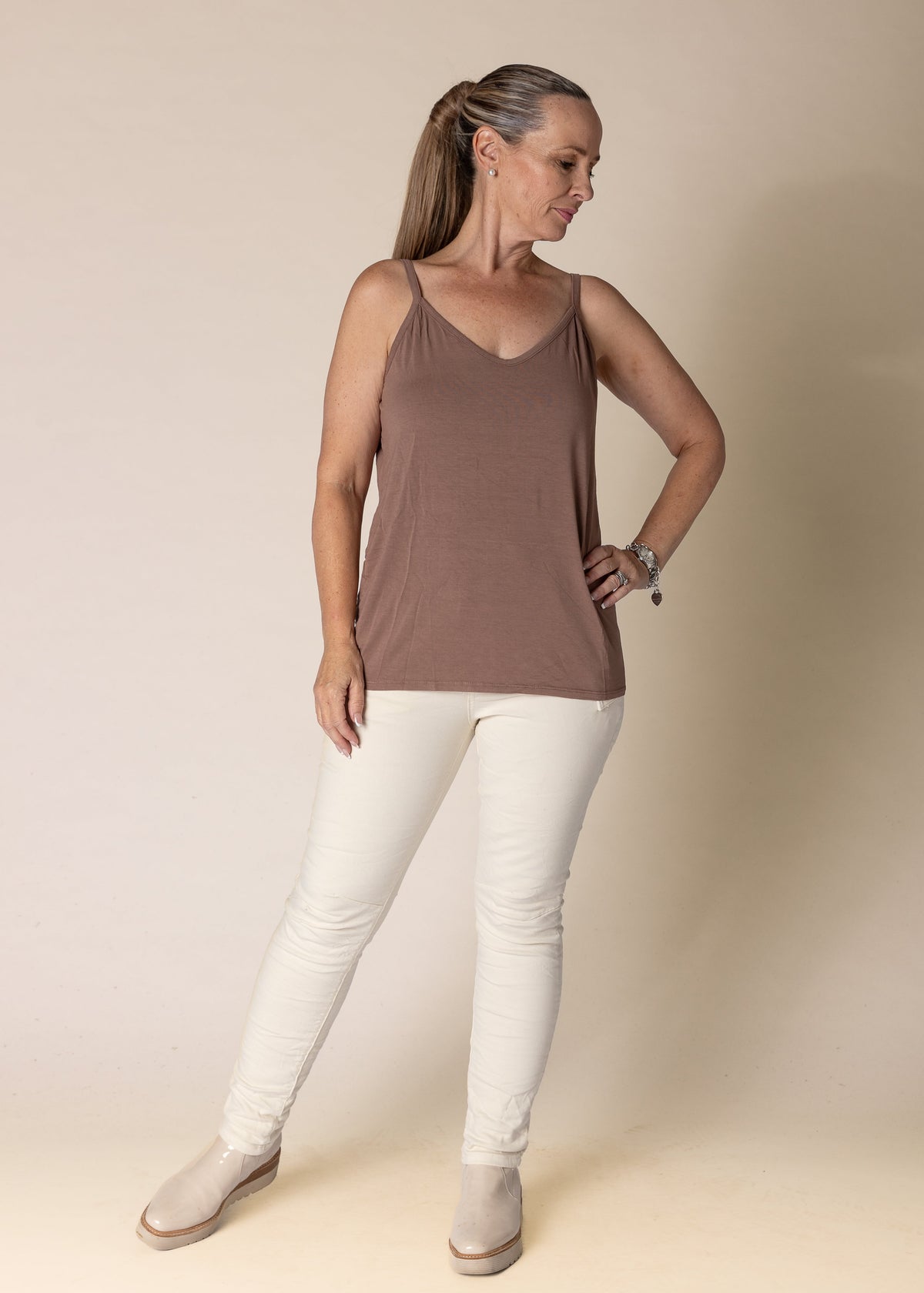 Demetria Singlet in Milk Chocolate