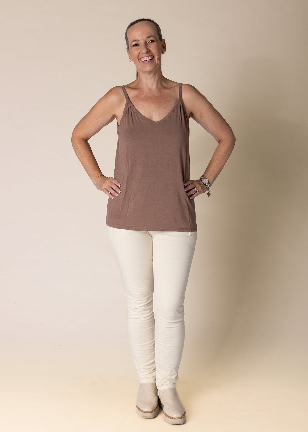 Demetria Singlet in Milk Chocolate