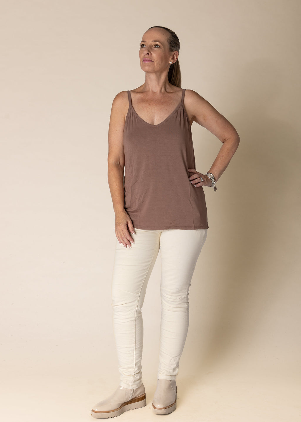 Demetria Singlet in Milk Chocolate