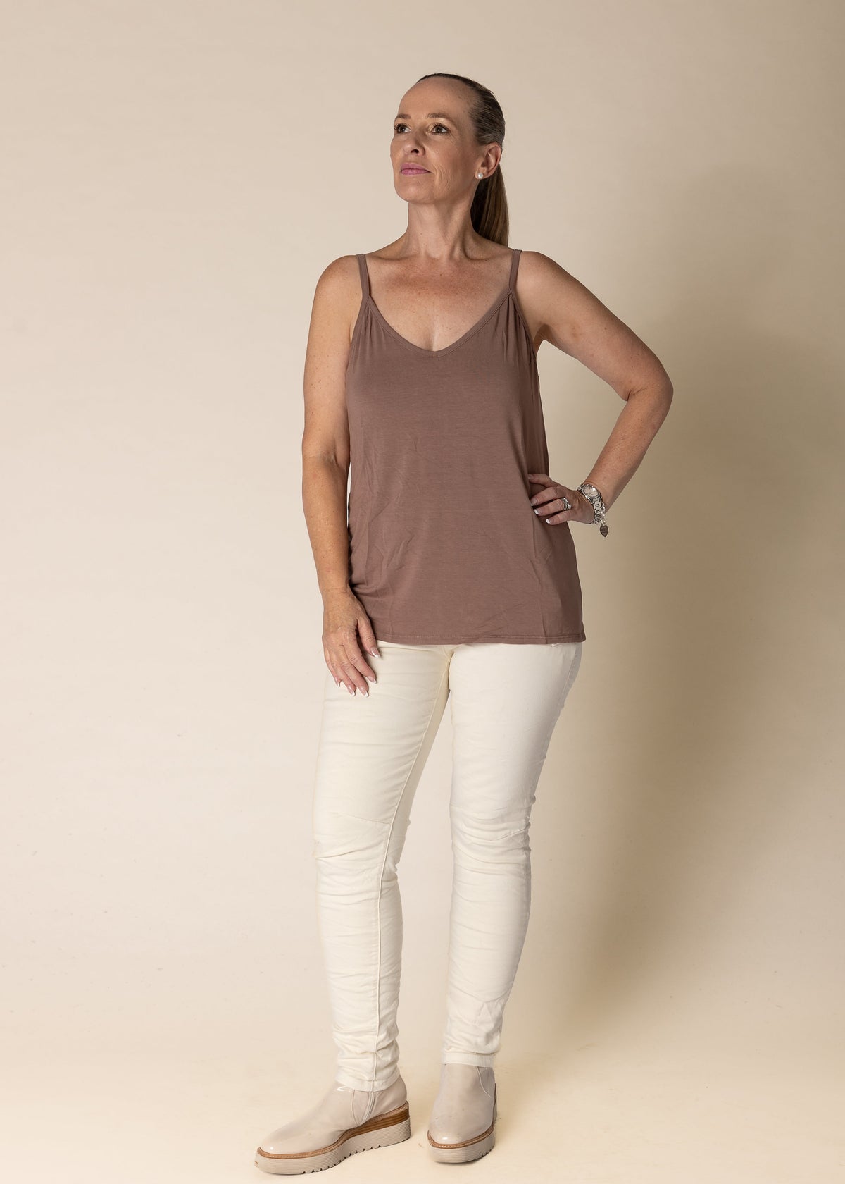 Demetria Singlet in Milk Chocolate
