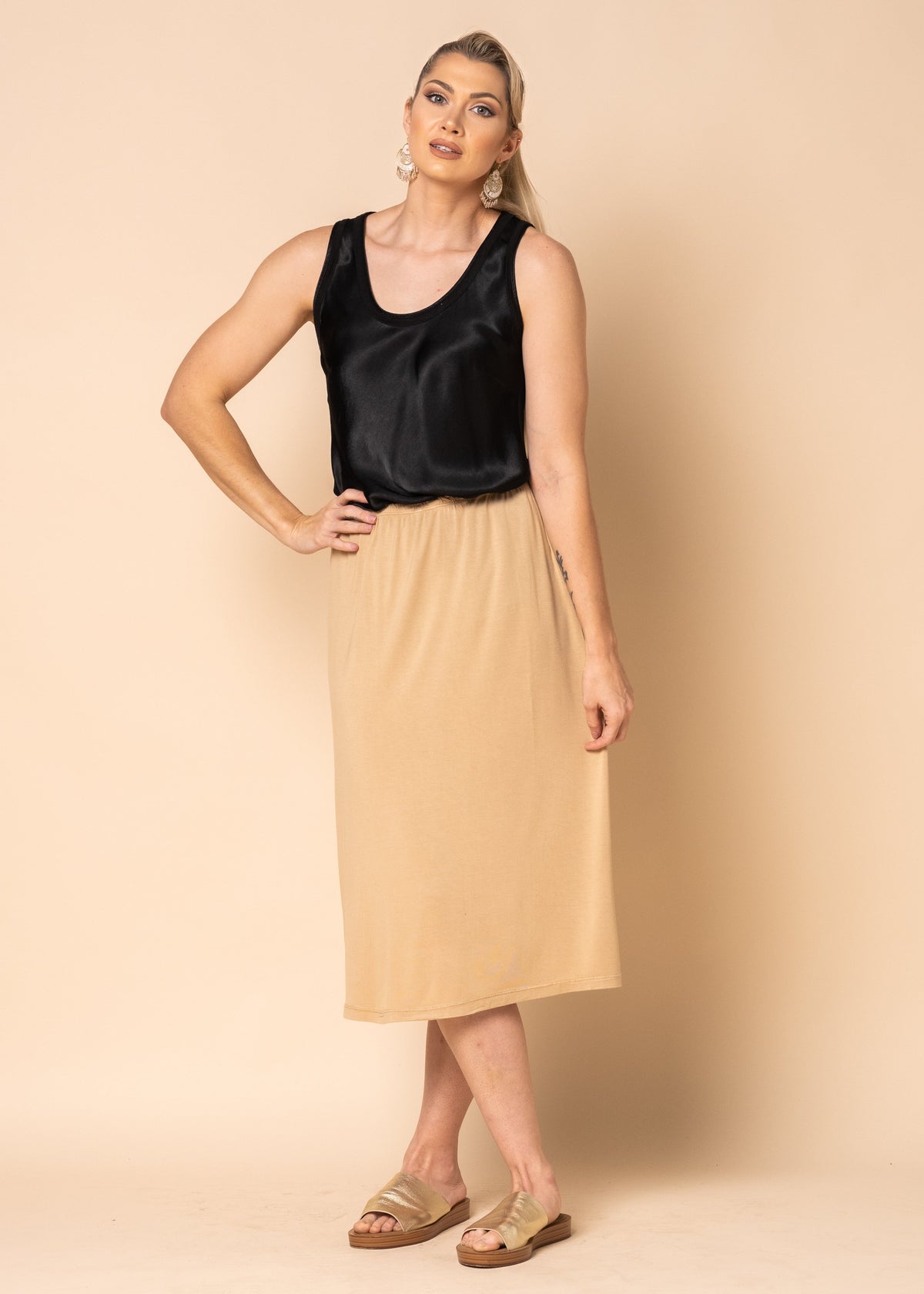 Briar Half Slip in Latte