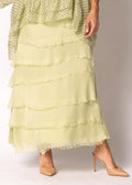 Fifi Silk Skirt in Lily Green