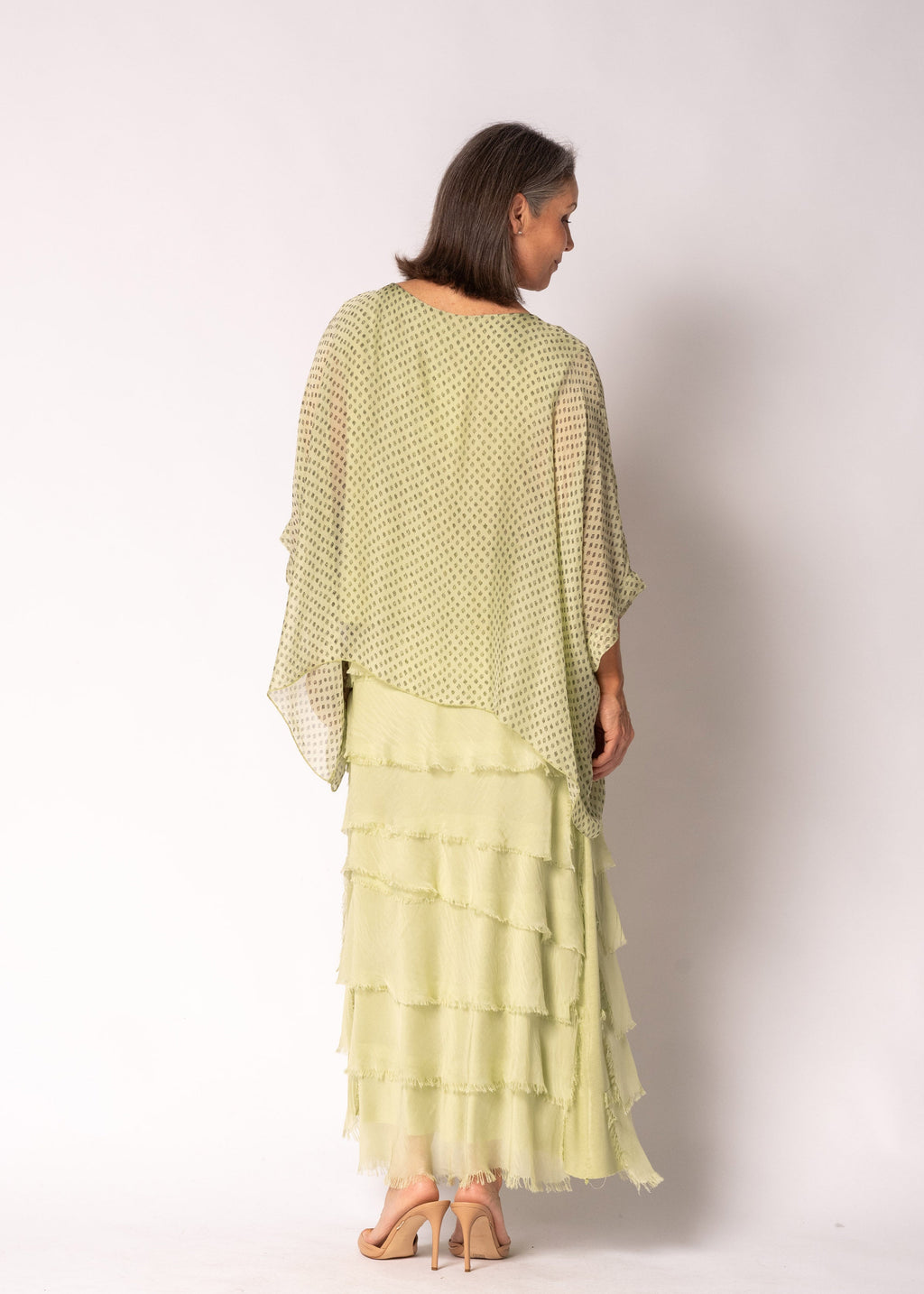 Fifi Silk Skirt in Lily Green