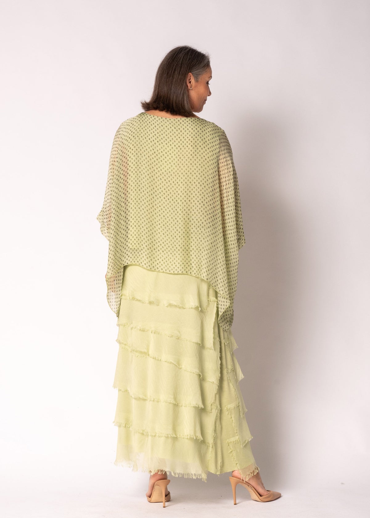 Amelina Silk Top in Lily Green