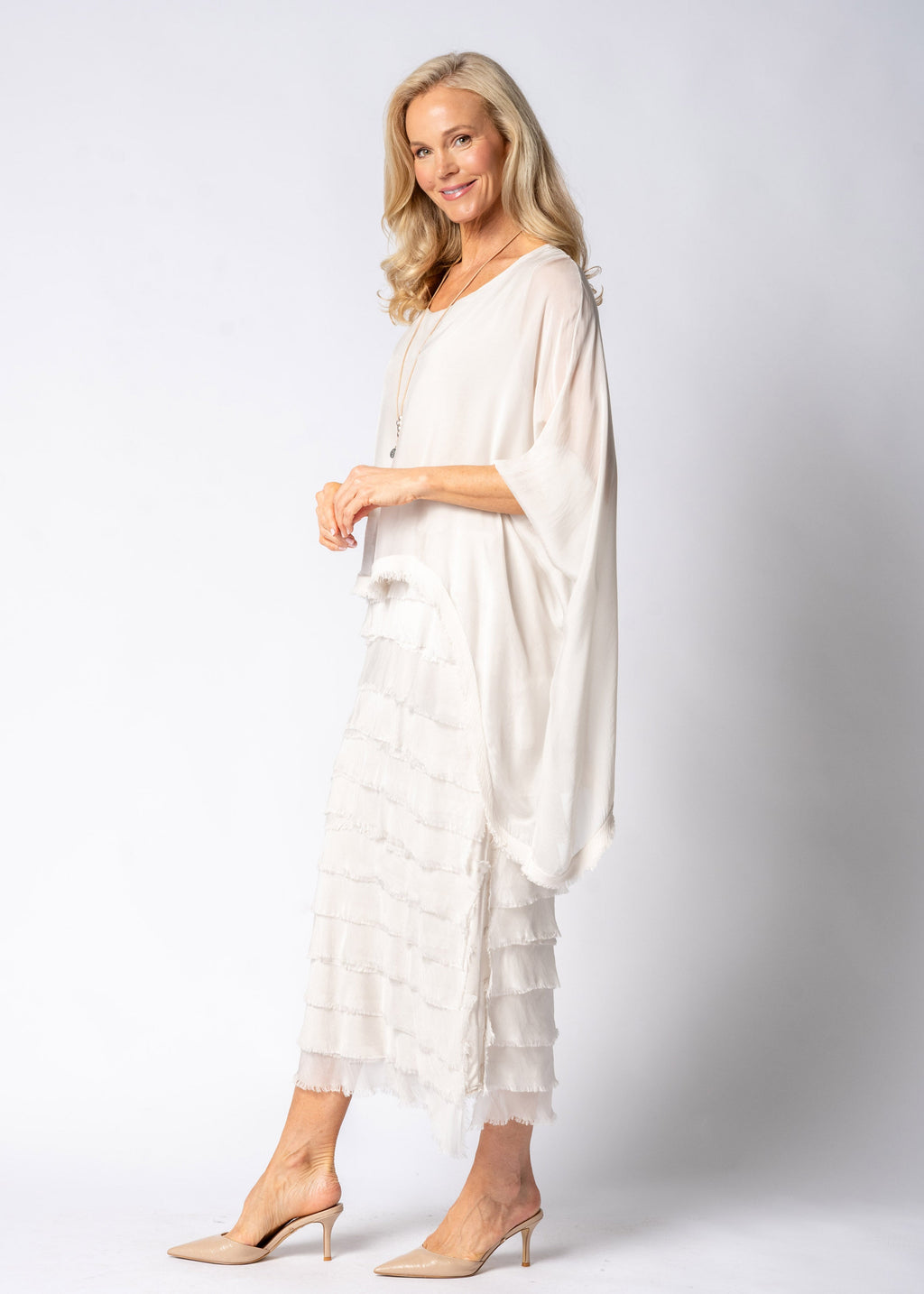 Candie Silk Dress in Latte