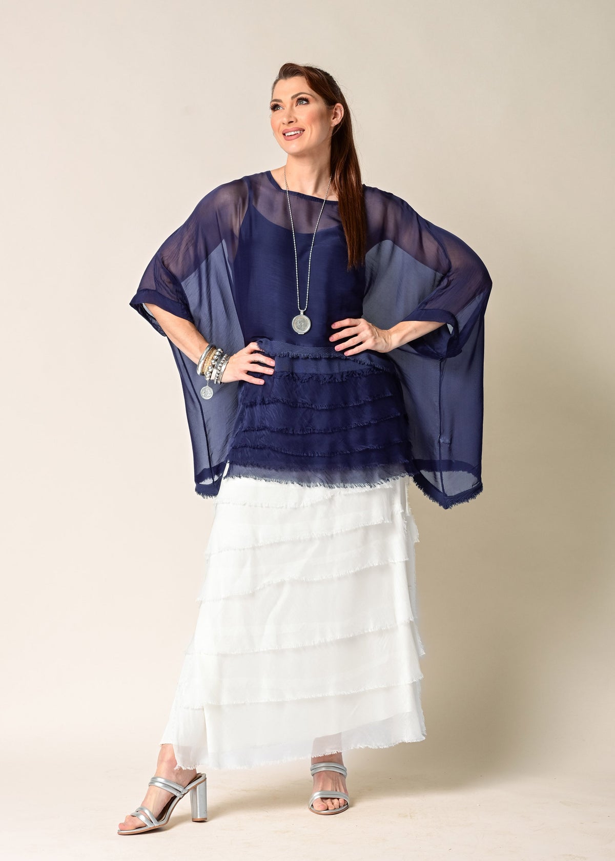 Fifi Silk Skirt in Cream