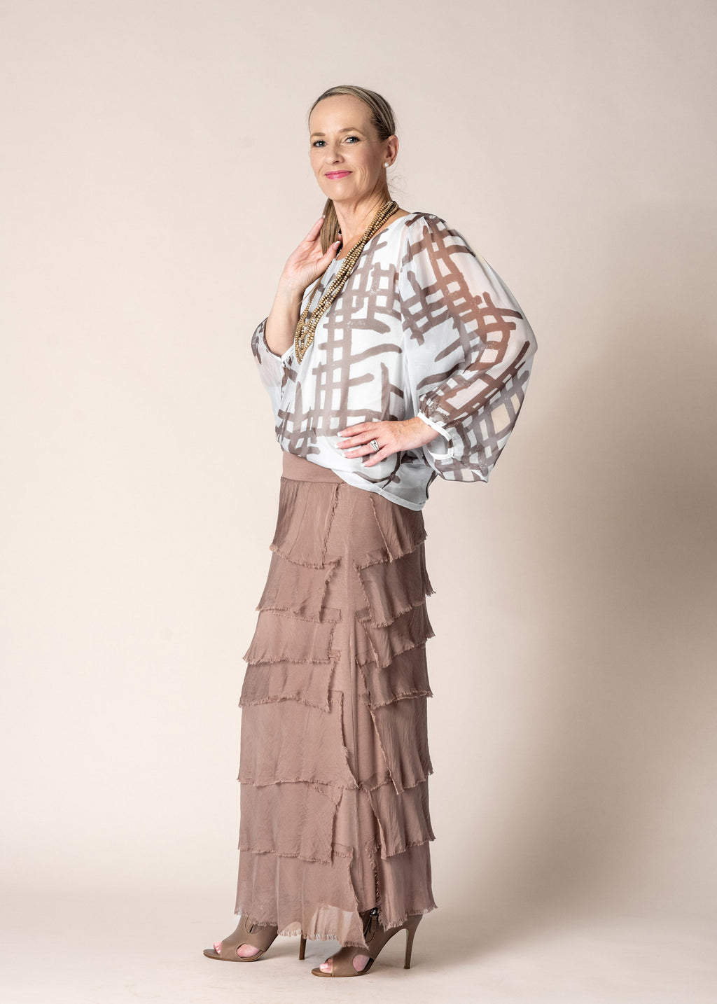 Fifi Silk Skirt in Milk Chocolate