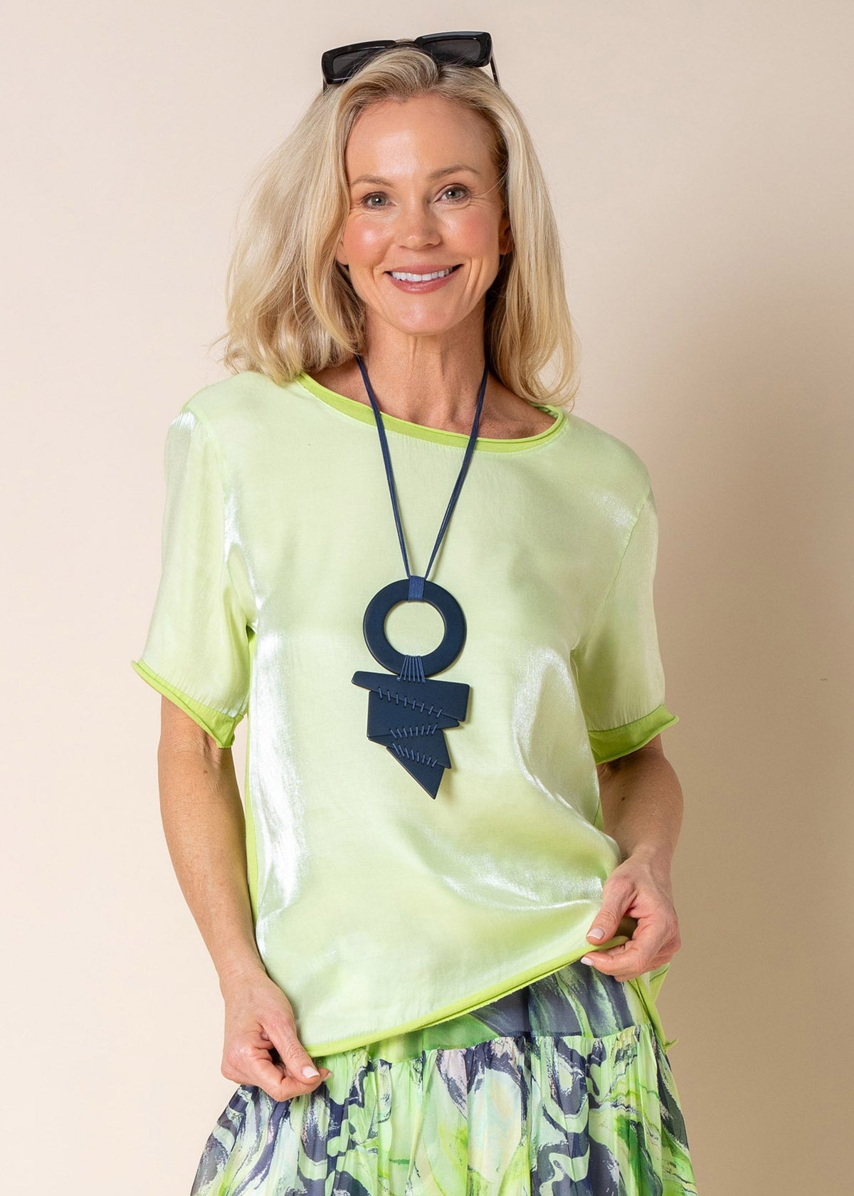 Talia Top in Lime Splice