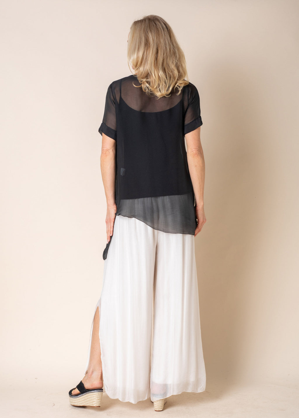 Luciana Silk Top in Onyx