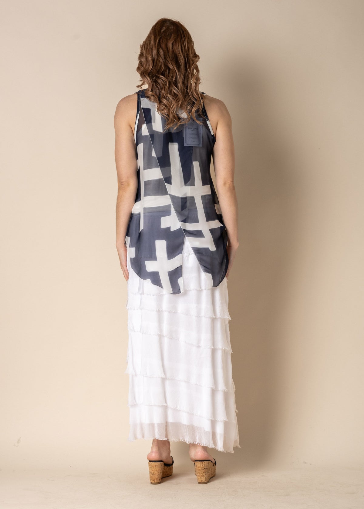 Jasna Silk Top in Navy