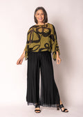 Amery Silk Top in Green Olive
