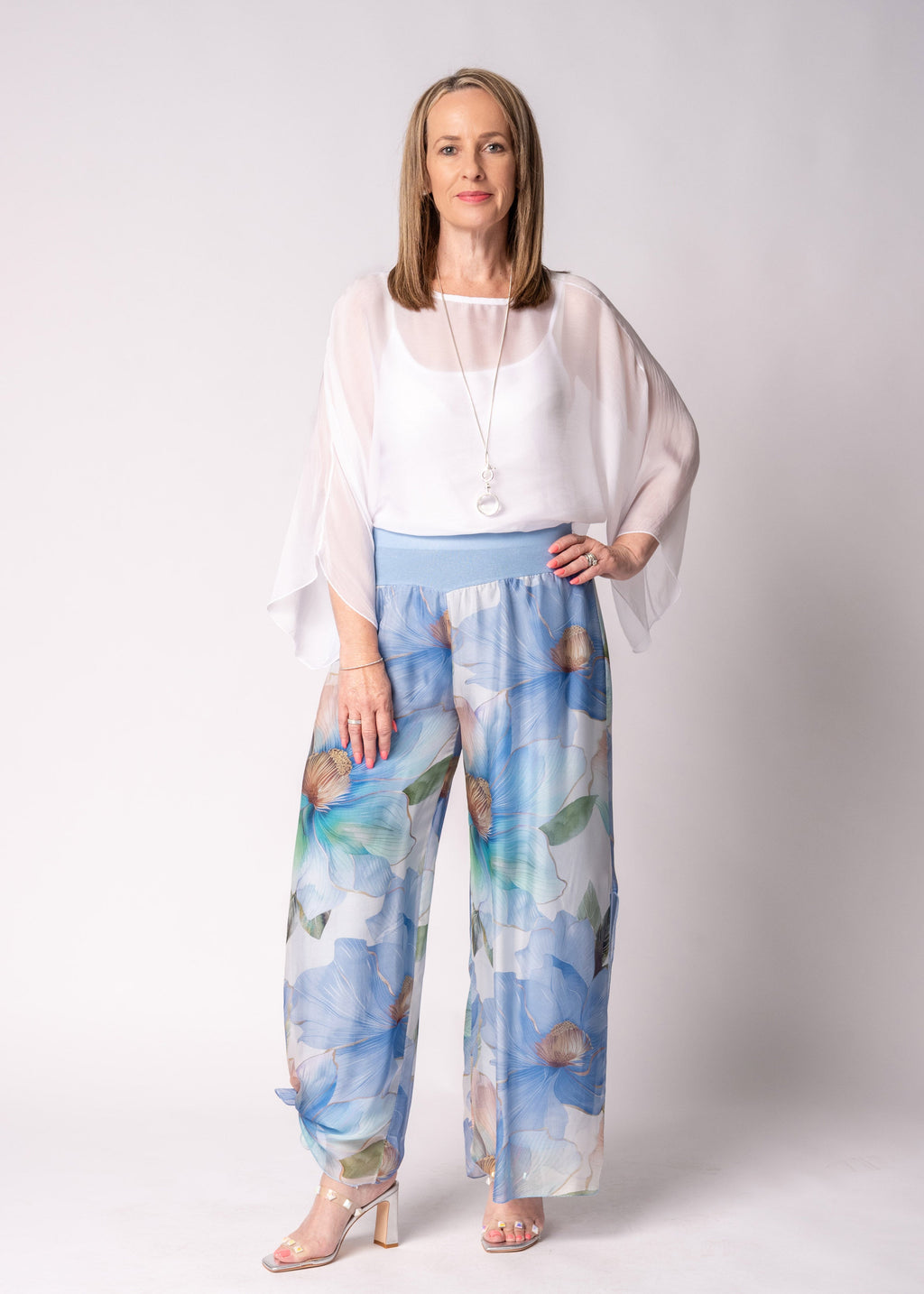 Honor Silk Pants in Jeans Blue