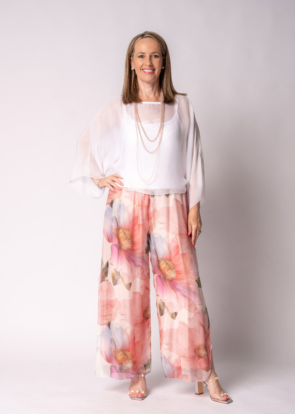 Honor Silk Pants in Blush