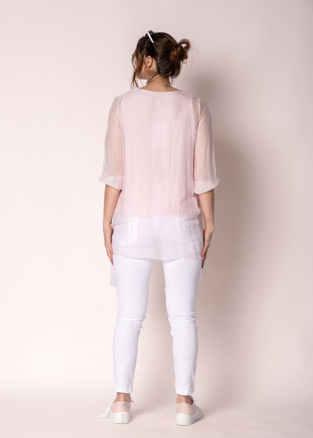 Floren Silk Top in Modena Pink