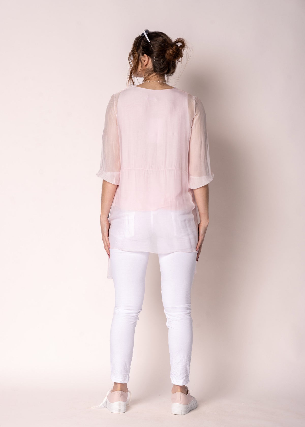 Floren Silk Top in Modena Pink