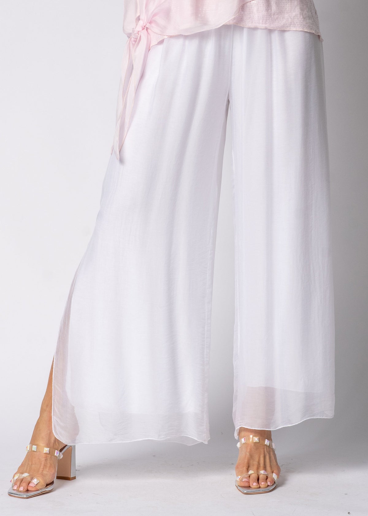 Gia Silk Pants in White