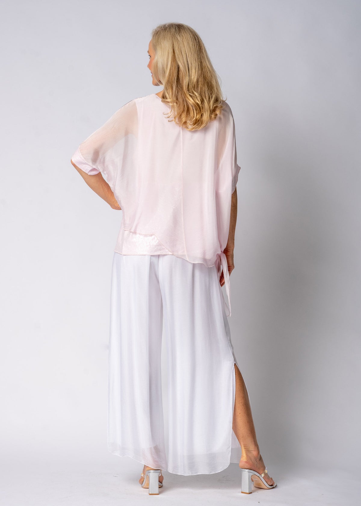 Gia Silk Pants in White