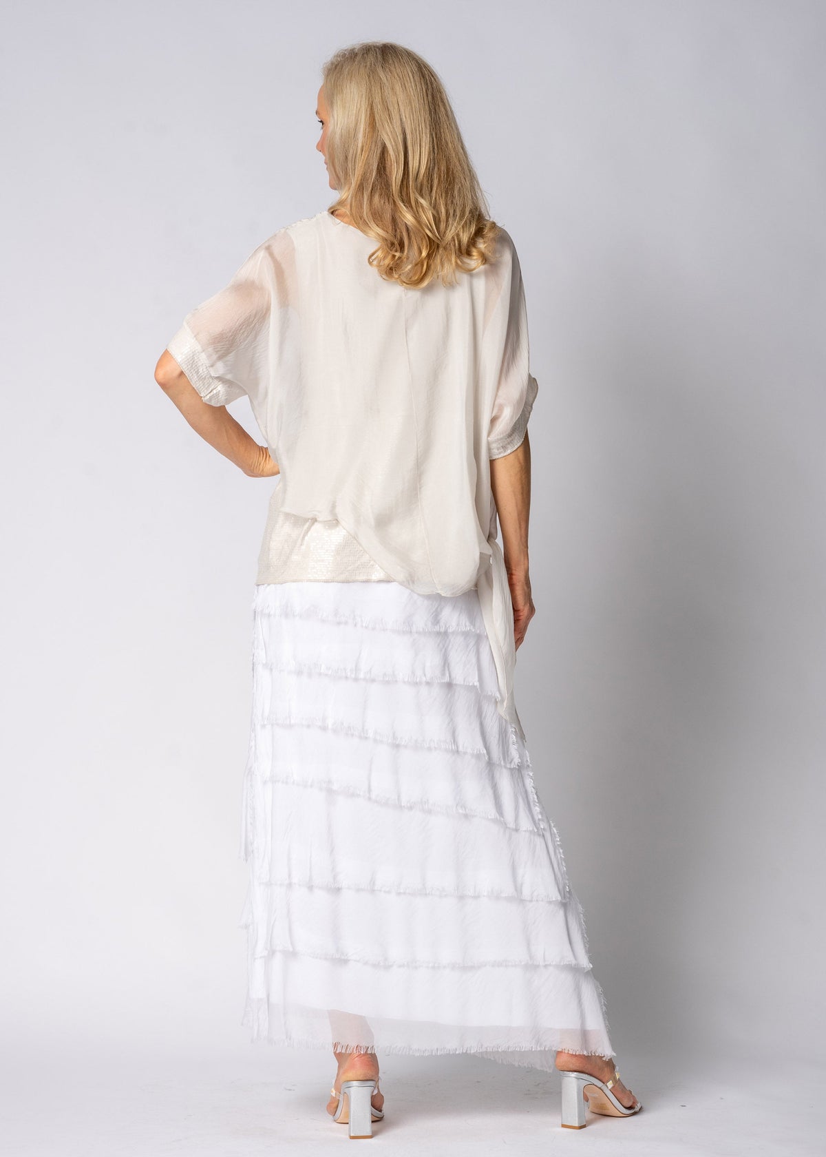 Fifi Silk Skirt in White