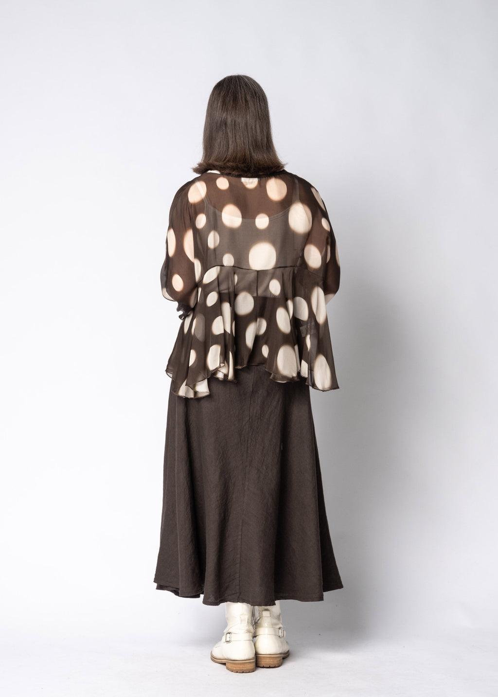 Lela Linen Skirt in Chocolate Truffle