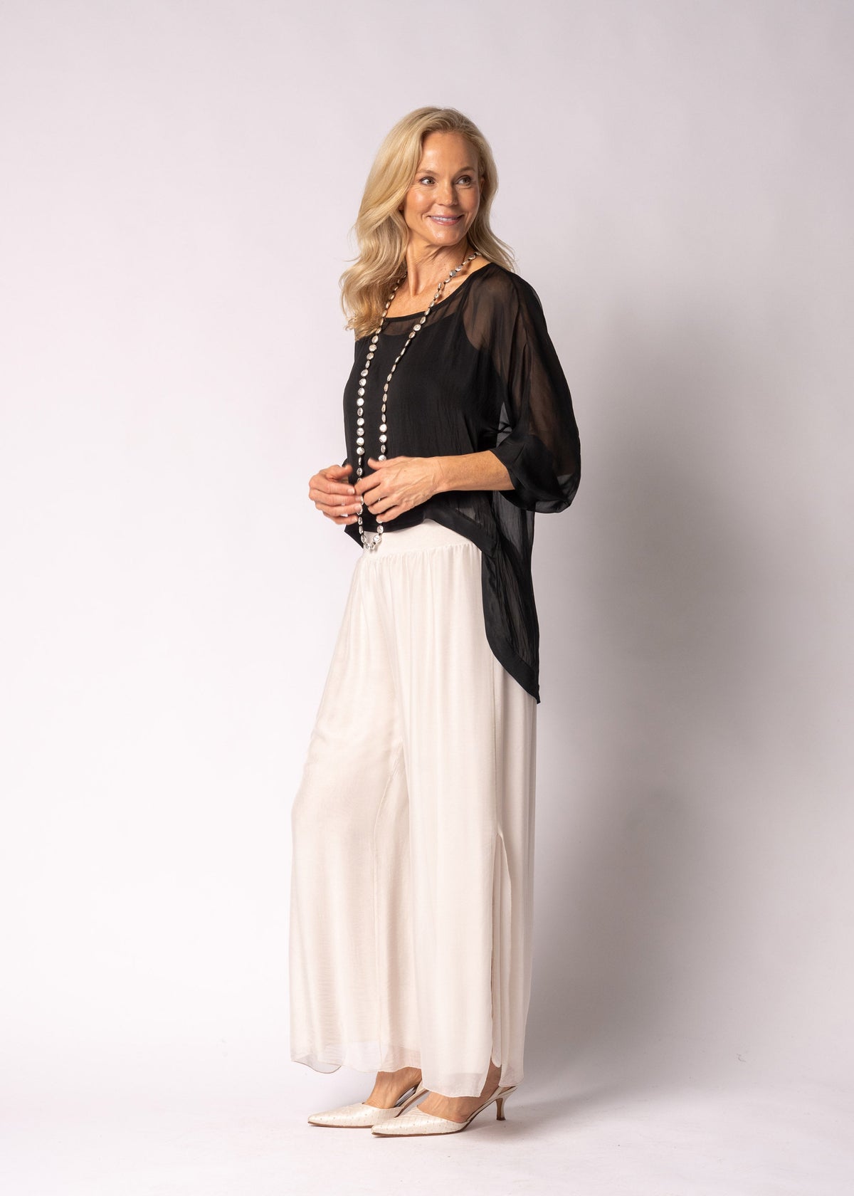 Maribella Silk Top in Onyx