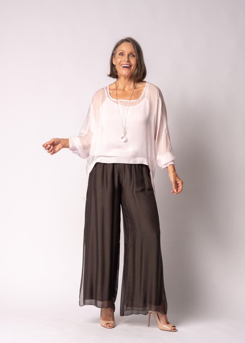 Maribella Silk Top in Modena Pink