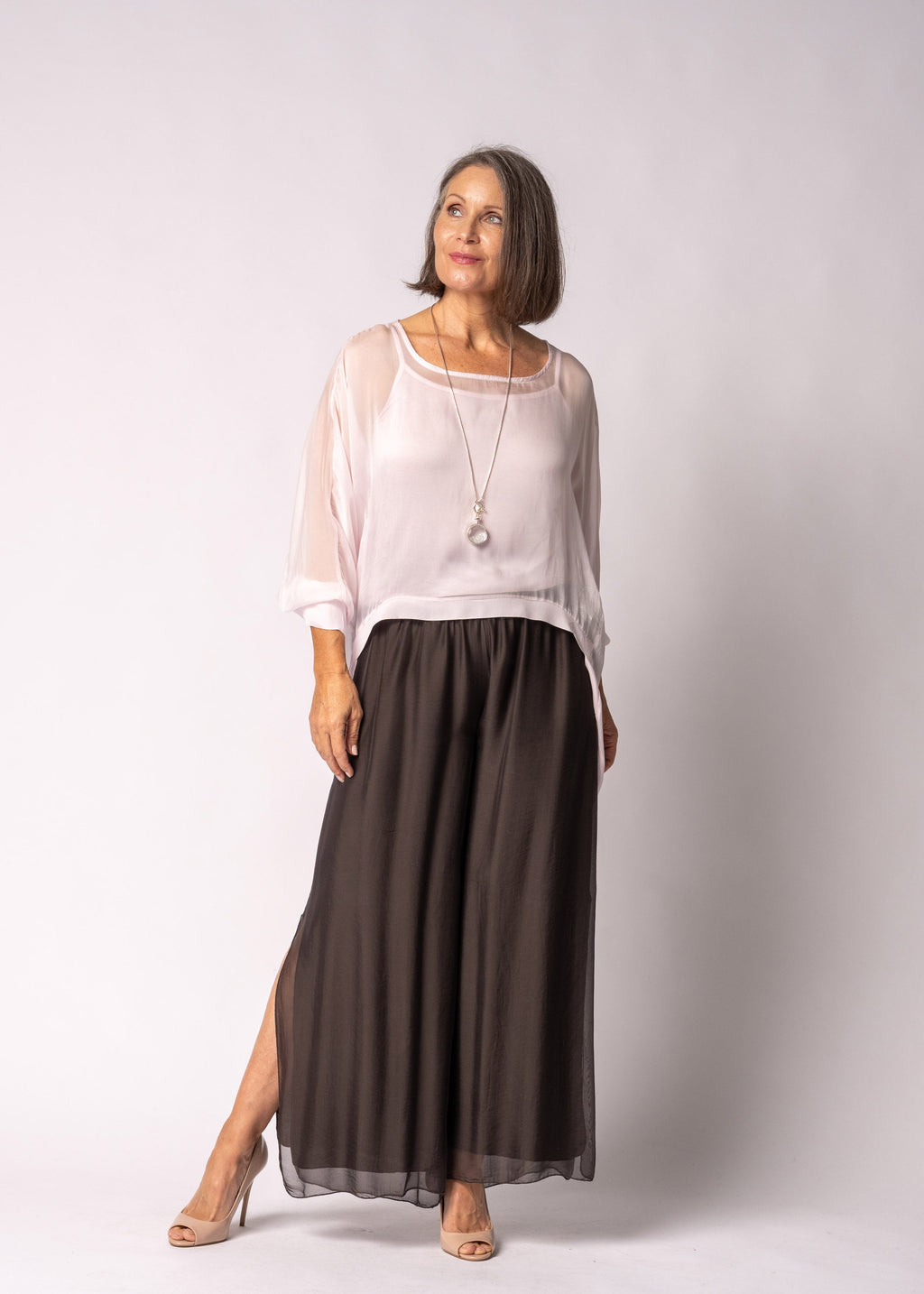 Maribella Silk Top in Modena Pink