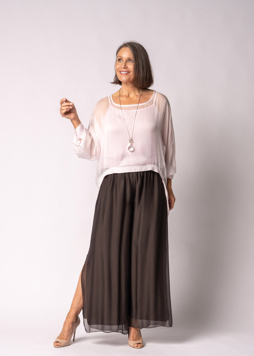 Maribella Silk Top in Modena Pink