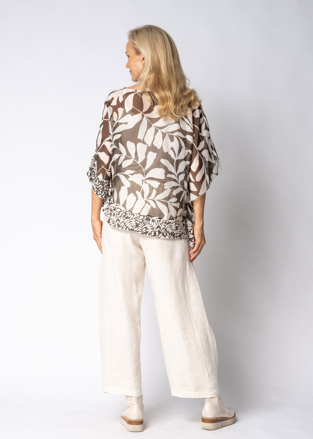 Lyris Silk Top in Moss Green