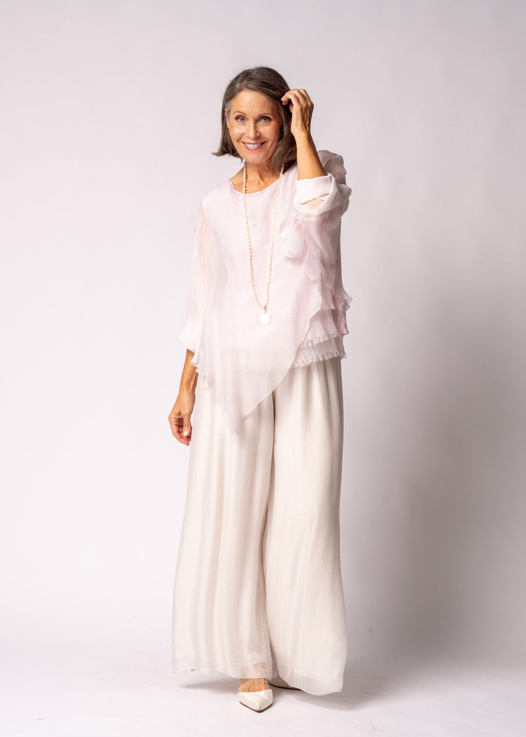 Keliana Silk Top in Modena Pink