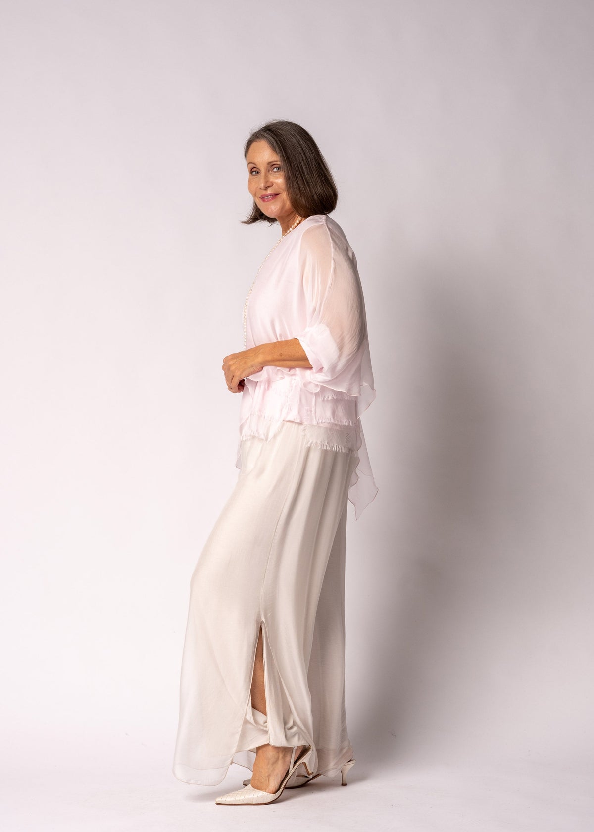Keliana Silk Top in Modena Pink