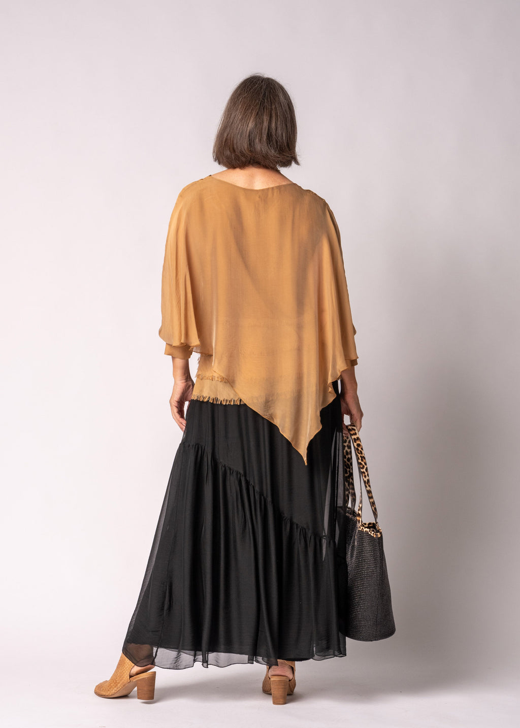 Keliana Silk Top in Sahara Sand