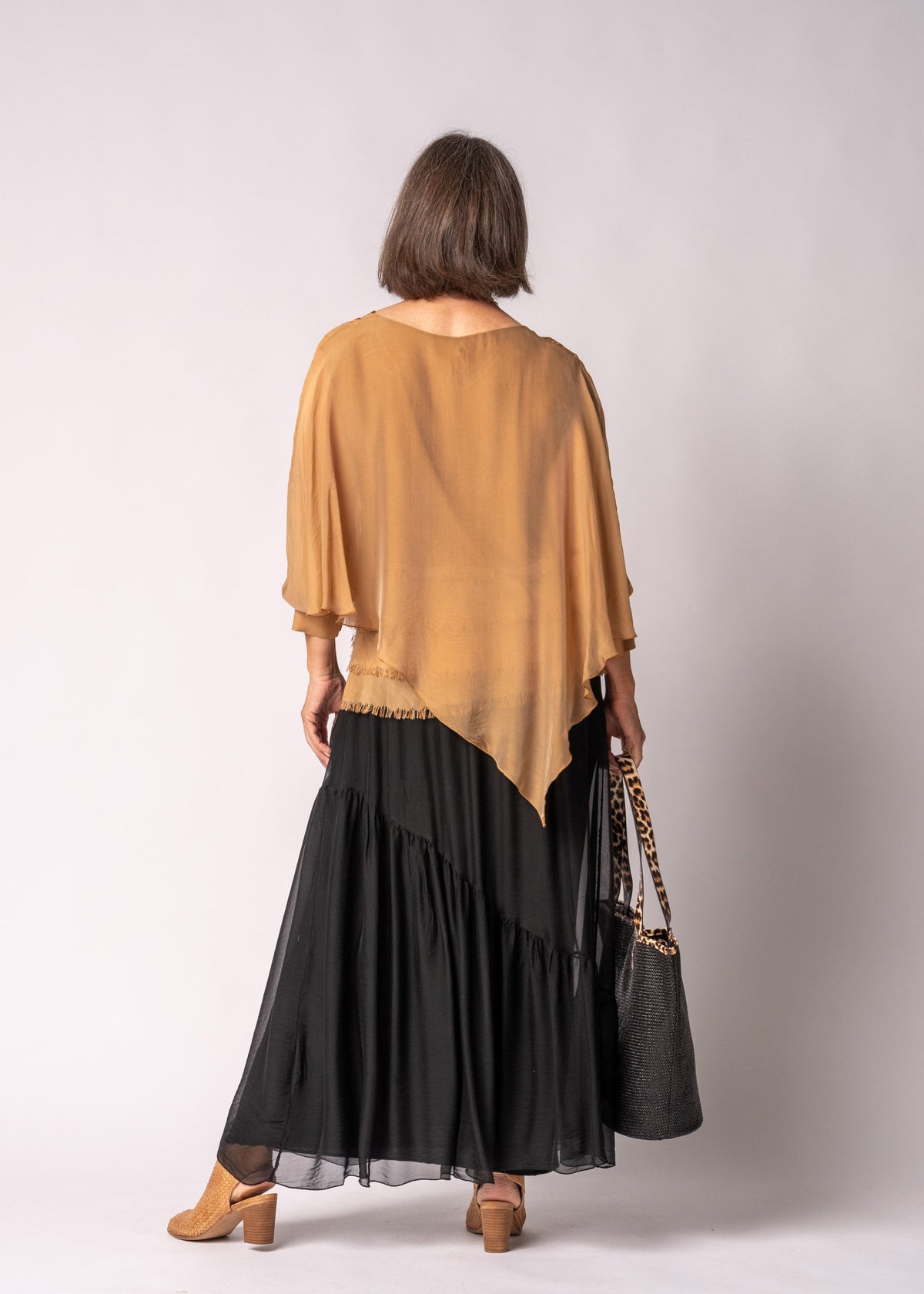 Keliana Silk Top in Sahara Sand