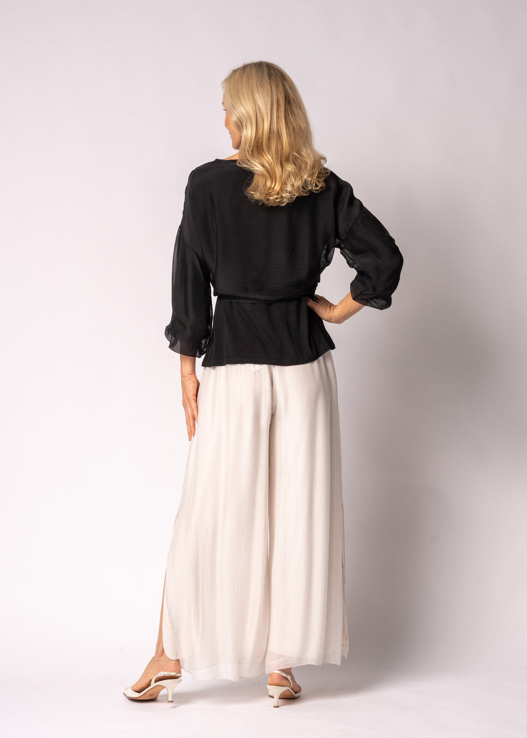 Elaya Silk Top in Onyx