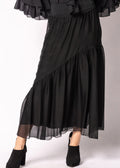 Adelise Silk Skirt in Onyx