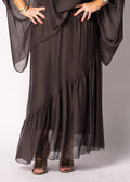 Adelise Silk Skirt in Chocolate Truffle