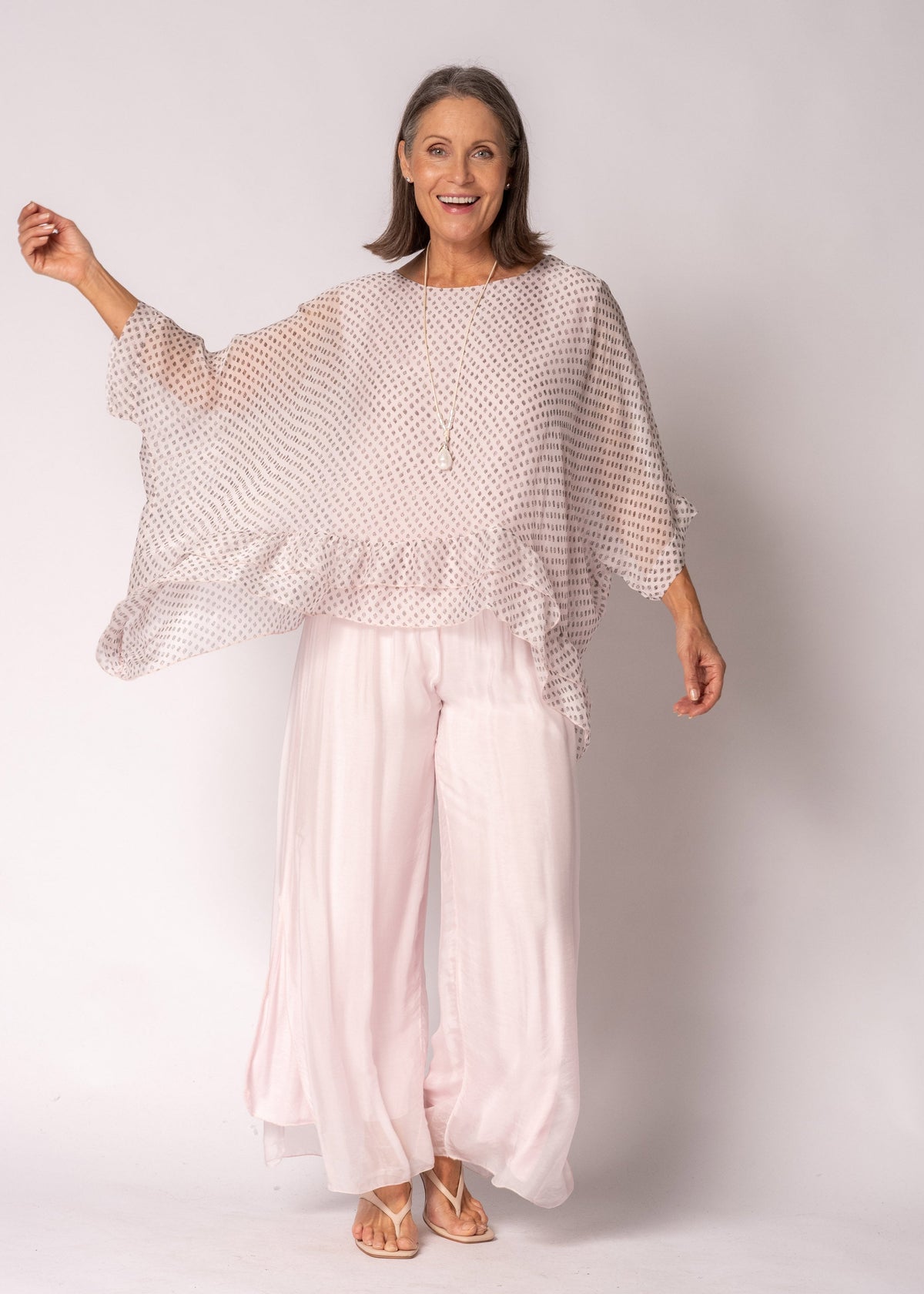 Amelina Silk Top in Modena Pink