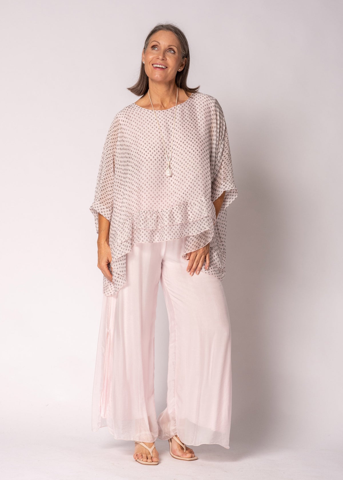 Amelina Silk Top in Modena Pink