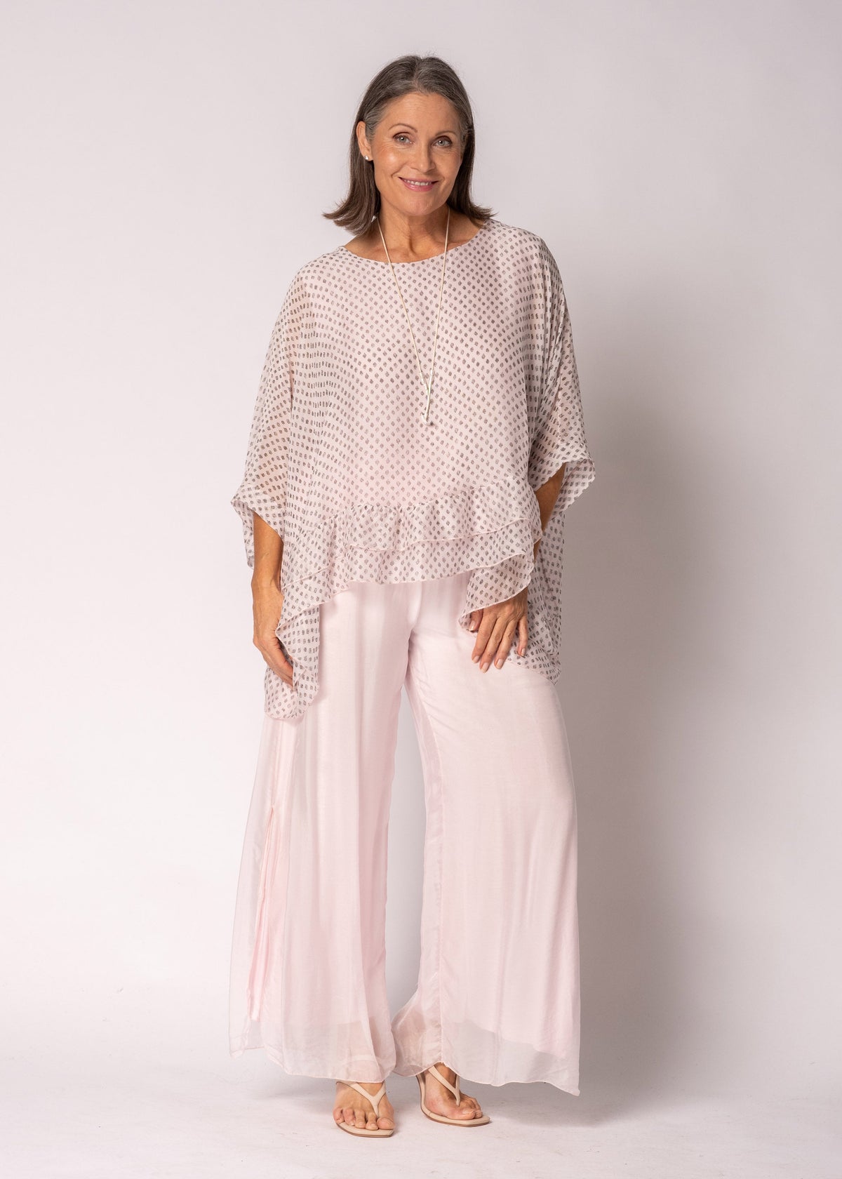 Amelina Silk Top in Modena Pink