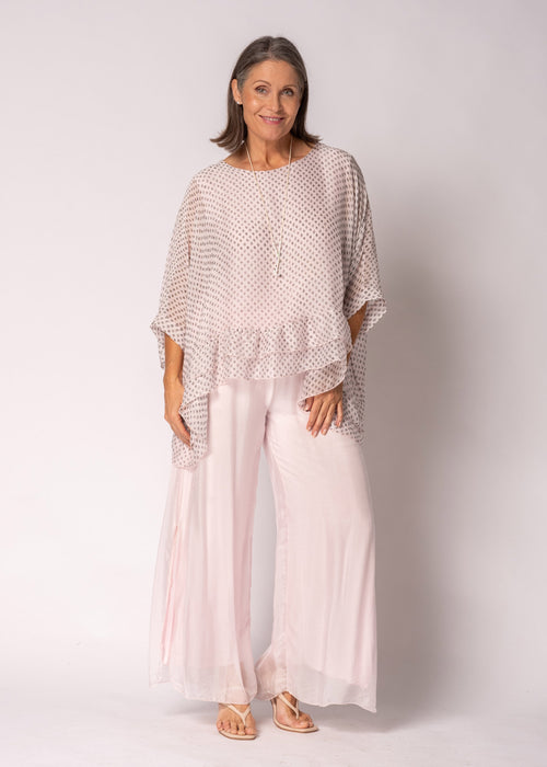 Amelina Silk Top in Modena Pink