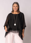 Amelina Silk Top in Onyx