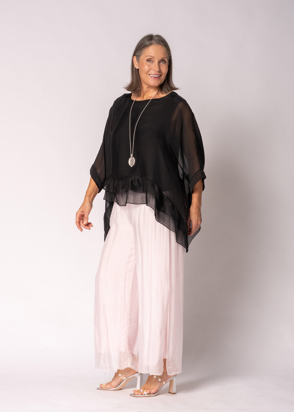 Amelina Silk Top in Onyx